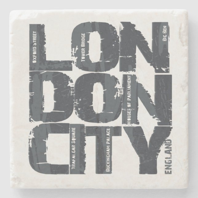 Typografie Londons, England Steinuntersetzer (Vorderseite)