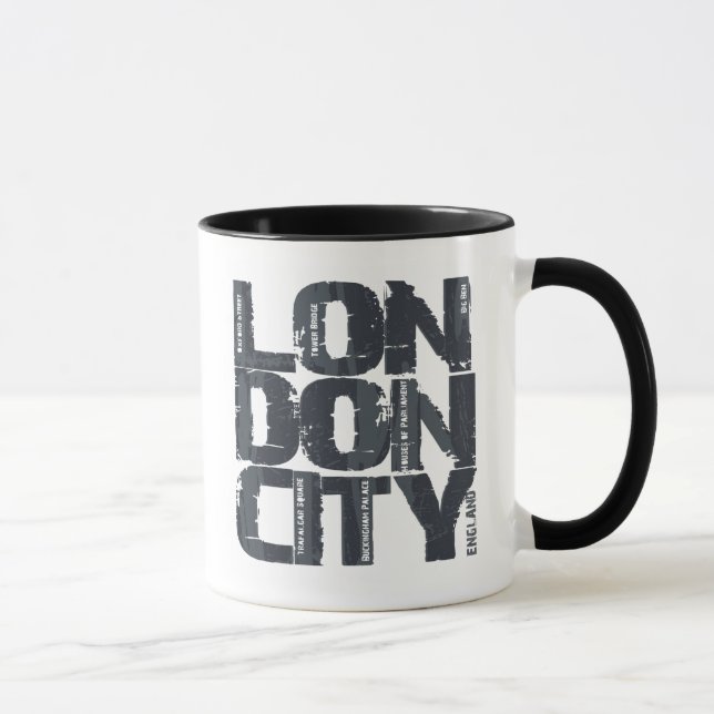 Typografie Londons, England Tasse (Rechts)
