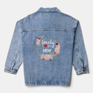 Typografie, maßgeschneidert, Blume lieblich Mama Jeansjacke