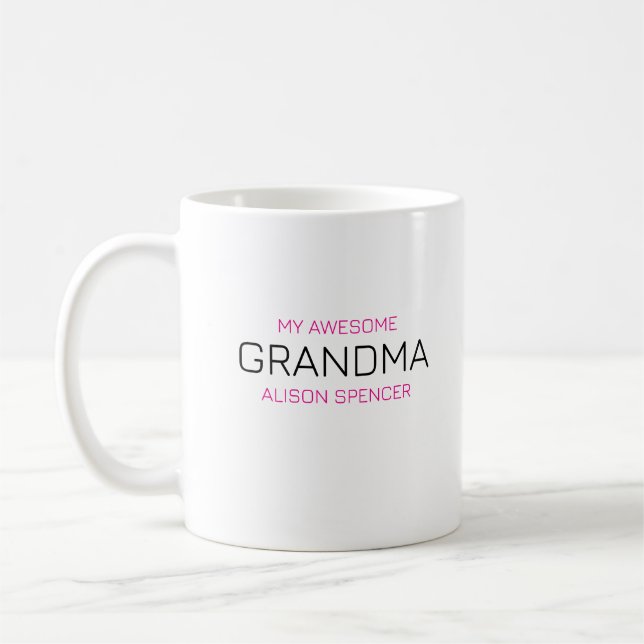 Typografie, mein Phantastisches Oma Kaffeetasse (Links)