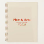 Typografie Minimalistisch Planer Design<br><div class="desc">Modernes typografisches Design in Pastellfarben für Ihren personalisierten Planer. Wählen Sie die Schaltfläche ''Anpassen Sie es'', um die Textgröße, Textfarbe, falls erforderlich, zu ändern.</div>