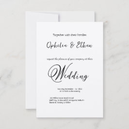 Typografie - Minimalistische Hochzeitseinladung Einladung