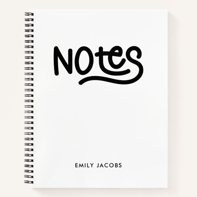 Typografie Minimalistischer Fettschrift Notizbuch (Vorderseite)