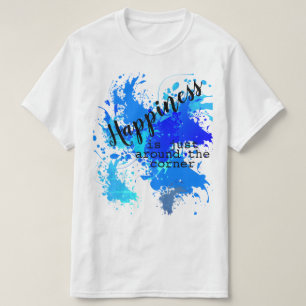 Typografie mit Frohsinn in Farbschlag T-Shirt