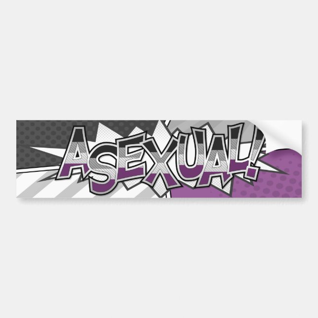 Typografie mit Halftone asexual Pride mit Flag Autoaufkleber (Vorne)