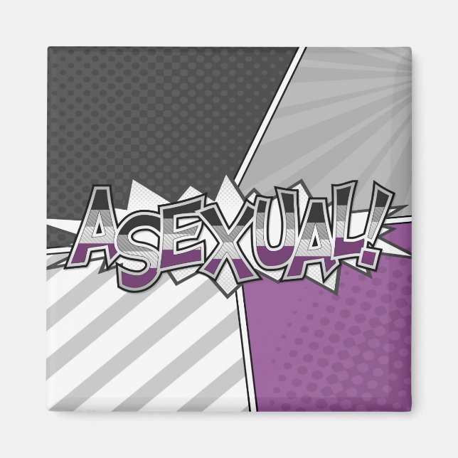 Typografie mit Halftone asexual Pride mit Flag Magnet (Vorne)