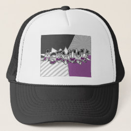 Typografie mit Halftone asexual Pride mit Flag Truckerkappe