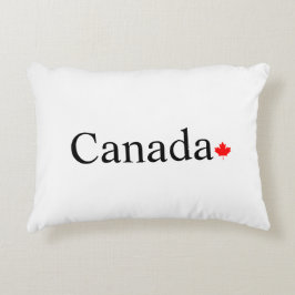 Typografie mit rotem Ahornblatt Dekokissen