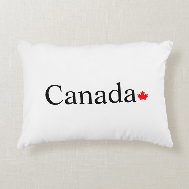 Typografie mit rotem Ahornblatt Dekokissen (Vorderseite)