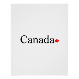 Typografie mit rotem Ahornblatt Poster