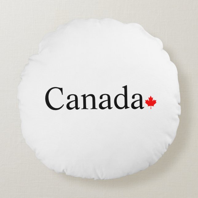 Typografie mit rotem Ahornblatt Rundes Kissen (Vorderseite)