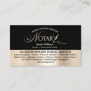Typografie Mobile Notary & Loan Signing Agent Law Visitenkarte