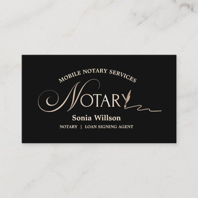 Typografie Mobile Notary & Loan Signing Agent Law Visitenkarte (Vorderseite)