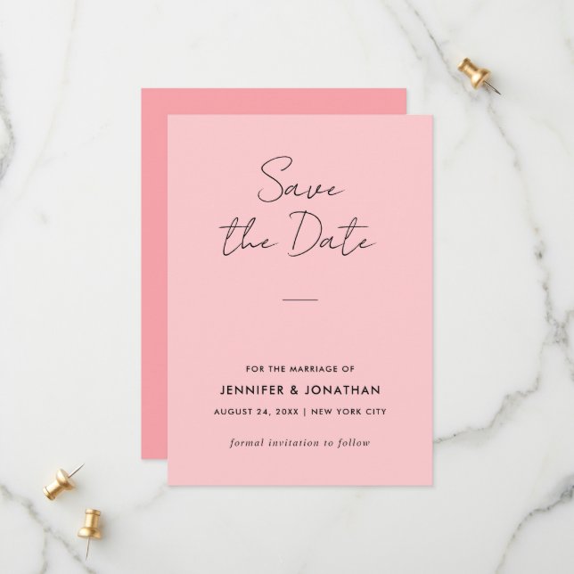 Typografie Moderne Vorlage Blush Pink Elegant (Vorderseite/Rückseite Beispiel)