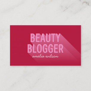 Typografie Moderner dunkler Pink-Schönheitsplogge Visitenkarte