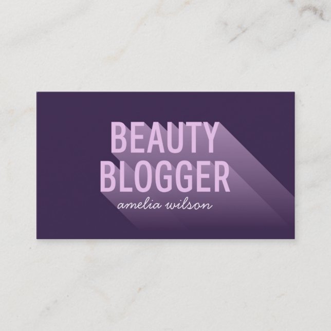 Typografie Moderner Lavendel Lila Beauty Blogger Visitenkarte (Vorderseite)