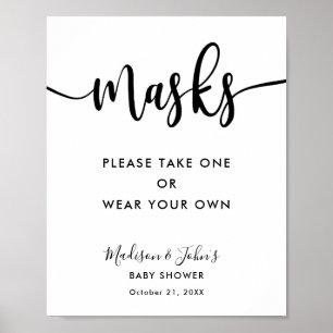 Typografie Monochrome Modern Wear Masken Zeichen Poster