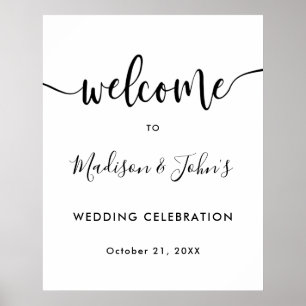 Typografie Monochrome Wedding Bridal Begrüßungszei Poster