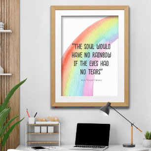 Typografie Motivierend Zitat Watercolor-Regenbogen Poster
