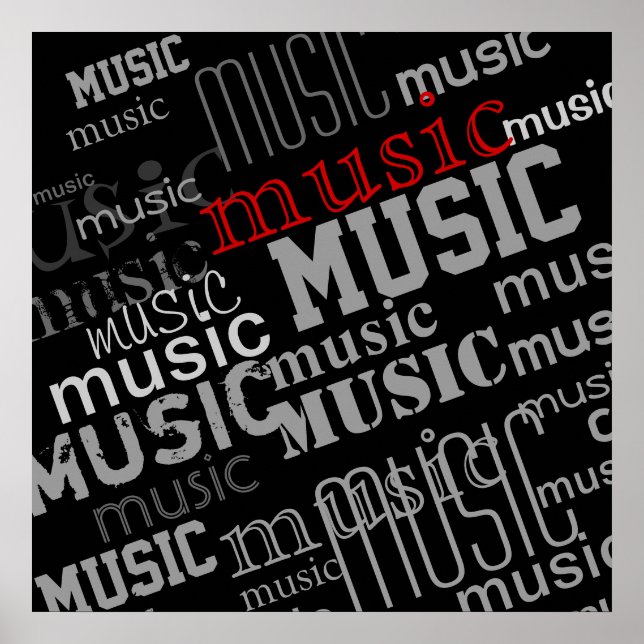 Typografie-Musikdekoration Poster (Vorne)