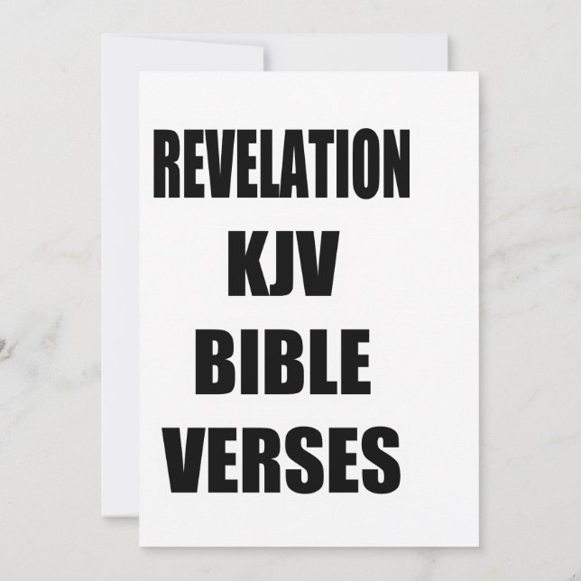 Typografie "Offenbarung KJV Bibelversen" Einladung (Rückseite)