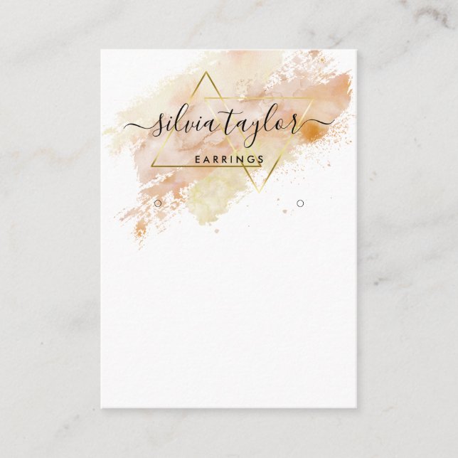 Typografie Ohrringe zeigen Inhaber Juwelengeschäft Visitenkarte (Vorderseite)