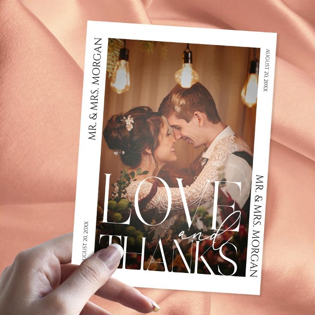 Typografie-Overlay-Foto | Hochzeit Danke Postkarte (Von Creator hochgeladen)