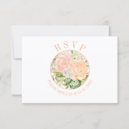 Typografie Peach-Rose Circle Frame-UAWG RSVP Karte