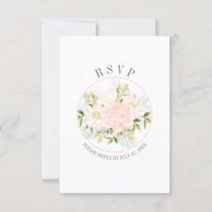 Typografie Peach-Rose Vertikale Rahmen-UAWG RSVP Karte