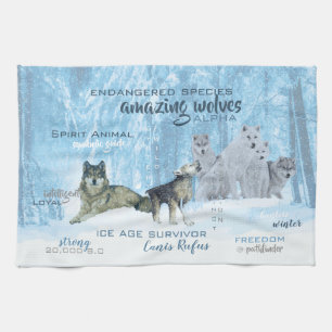 Typografie phantastischer Wölfe   PERSONALISIERT Handtuch
