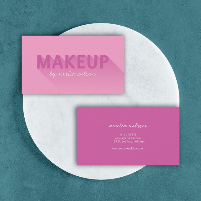 Typografie Pink Lila Lavendel Makeup Artist Visitenkarte (Von Creator hochgeladen)