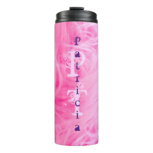 Typografie Pink Minimalistisch Modern Simple Monog Thermosbecher