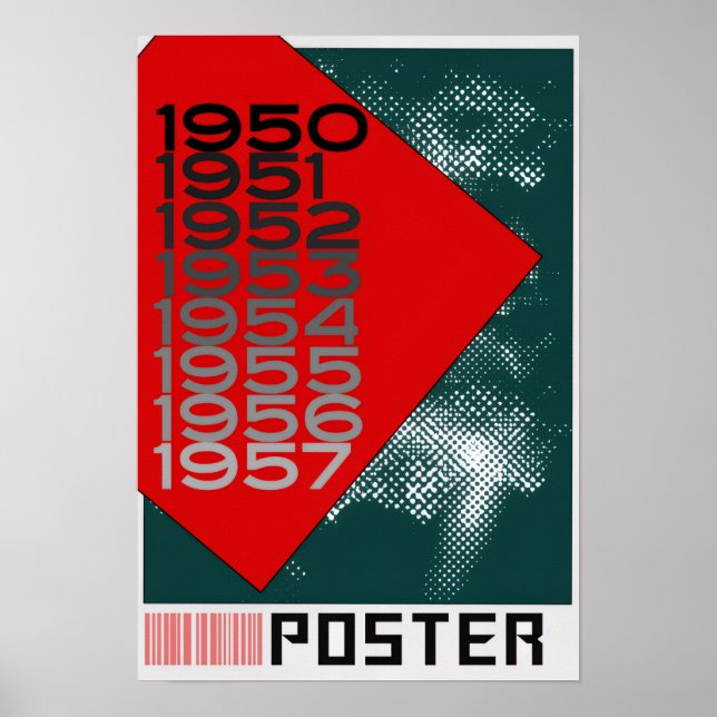 TYPografie-Plakat Moderne Retro-Kunst Mitte des Ja Poster (Vorne)
