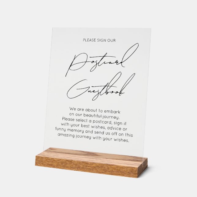 Typografie Postkarten Gästebuch Hochzeit Acryl Acrylschild (Winkel)