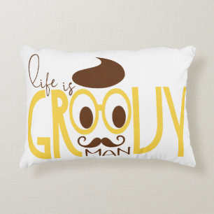 Typografie Print Accent Pillow Hipster Eyeglasses Dekokissen