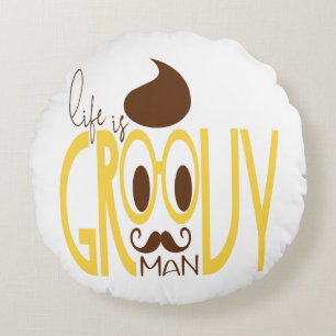 Typografie Print Round Pillows Hipster Brille Rundes Kissen