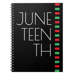 Typografie Red Black Green Juneteenth Notizblock