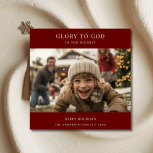 Typografie Religiöse Ruhm zu Gott Spaß Foto Red Feiertagskarte