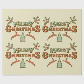Typografie-Rentier-Weihnachtsgeschenkverpackung Geschenkpapier