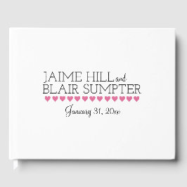 Typografie Rosa Herzengalengeschlecht neutral Gästebuch