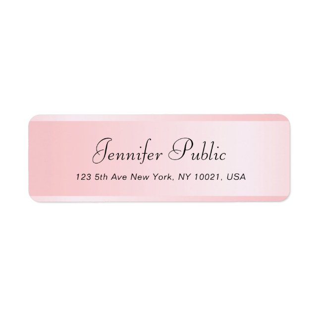 Typografie Rose Gold Template Rücksendeadresse (Vorne)