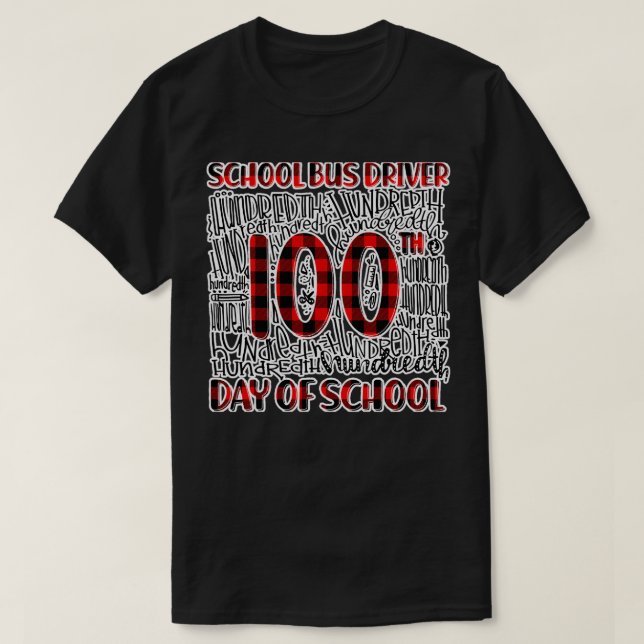 Typografie rot Kariert 100. T-Shirt (Design vorne)