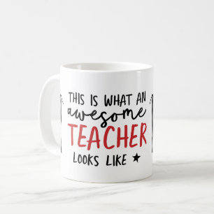 Typografie-Rotgeschenk des fantastischen Lehrers Kaffeetasse