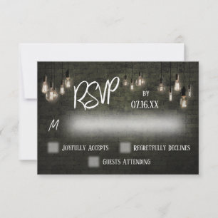 Typografie RSVP, Industrielle Ziegel, Edison-Leuch RSVP Karte