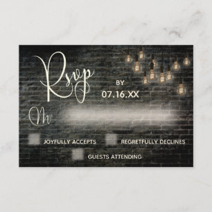 Typografie RSVP, Industrielle Ziegel, Vintage-Leuc RSVP Karte