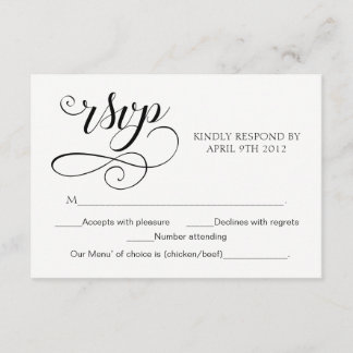 Typografie-RSVP-Karten-Script-Antwortkarte anzeige RSVP Karte