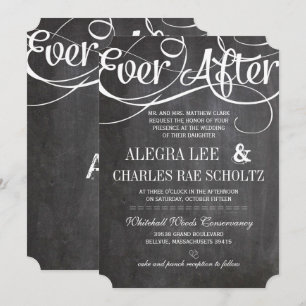 Typografie Rustikale Kreidetafel Ever After Kreide Einladung