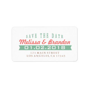 Typografie Save the Date Adressaufkleber