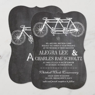 Typografie-Schalttafel Retro-Fahrrad gebaut für zw Einladung