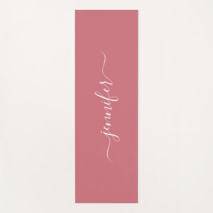 Typografie Schrift personalisierter Name Roségold Yogamatte